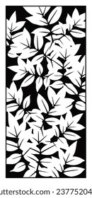 divisor de sala de hoja vectorial, panel de hoja de corte láser, separador de esténcil. Arte mural para la decoración de la casa, biombos de habitación, artesanía de papel, fondo de cartas. Ilustración del vector	