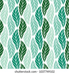 Vector Leaf Seamless Pattern. Abstract leaves texture.