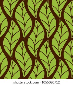 Vector Leaf Seamless Pattern. Abstract leaves texture.
