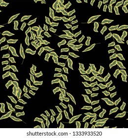 Vector Leaf Seamless Pattern. Abstract leaves texture