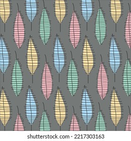 Vector Leaf Seamless Pattern. Abstract leaves texture.