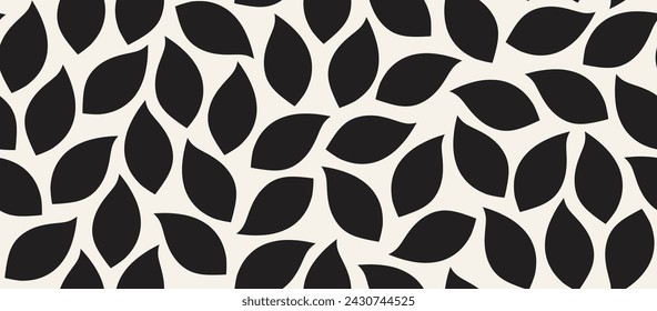 Vector leaf seamless pattern. Geometric pattern of plant leaves.