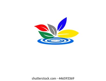 Vector Leaf Seven with Natural Ecology Abstract Design Concept