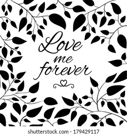 Vector leaf silhouettes frame