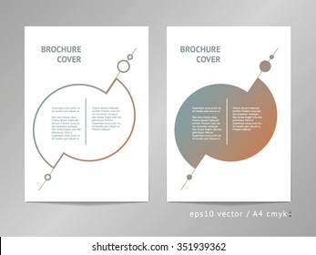 Vector leaflet / brochure / cover layout templates with diagonal line in minimalism style. Compact modernist illustration around text block of two columns.