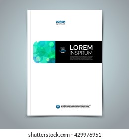 Vector Leaflet Brochure Cover template flat design. Book layout design. Abstract blue presentation templates