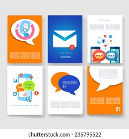 Vector leaflet design templates collection. Applications and Infographic Concept arrows. Flyer, Brochure Design Templates set. Modern flat design icons. 