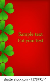 vector leafs of clover, may be used as a Saint Patrick's greeting card