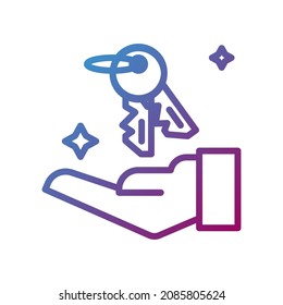 Vector leasing gradient icon, money and loan related 64x64 Pixel, white background
