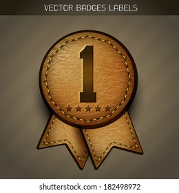 vector leather best quality label