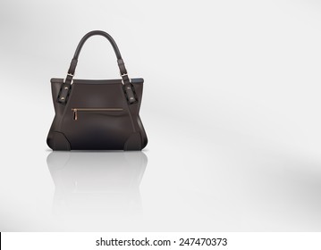 Vector Leather Handbag With Copy Space, Eps 10 Vector, Gradient Mesh and Transparency Used, Raster Version Available