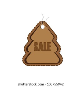 vector leather tree tag. sale tag. vector sale banner.