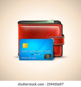 Vector Leather Wallet with Credit Card