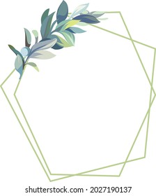 vector of leave frame with beautiful blue color for wedding invitation