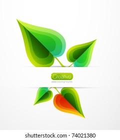 Vector leaves. Abstract summer nature background