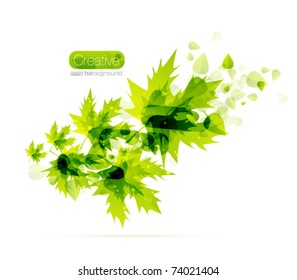 Vector leaves. Abstract summer nature background