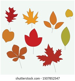vector of leaves in autumn