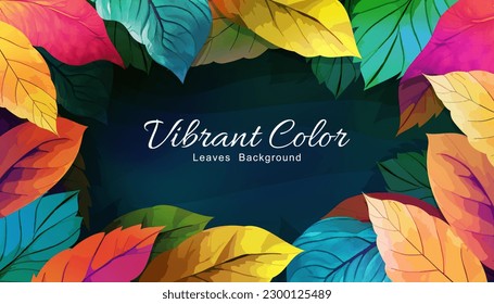 Vector leaves background with Bright vibrant color design