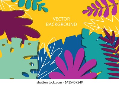 Vector leaves background with text space, for gretting card,  T shirt,  cover design templates, banner, poster, typography design, wallpapers, social media stories, wallpapers