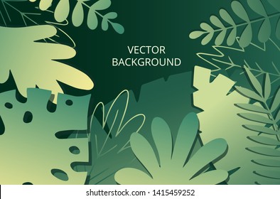 Vector leaves background with text space, for gretting card,  T shirt,  cover design templates, banner, poster, typography design, wallpapers, social media stories, wallpapers