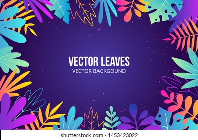 Vector leaves background with text space, for gretting card,  T shirt,  cover design templates, banner, poster, typography design, wallpapers, social media stories, wallpapers