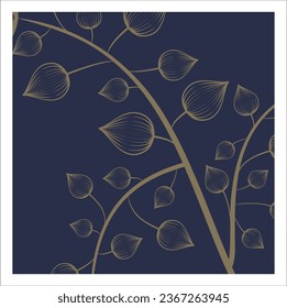 Vector leaves botanical modern, art deco wallpaper background. Line design for interior design, textile patterns, textures, posters, package, wrappers, gifts etc. Eps 10