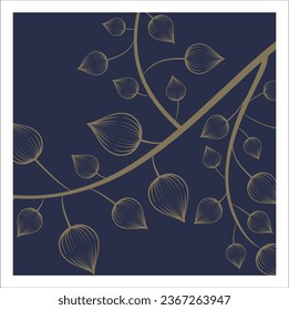 Vector leaves botanical modern, art deco wallpaper background. Line design for interior design, textile patterns, textures, posters, package, wrappers, gifts etc. Eps 10