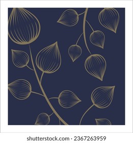 Vektor hinterlässt botanisch-moderne, Art-Deco-Hintergrund. Liniendesign für Innenausstattung, Textilmuster, Texturen, Poster, Packungen, Wrapper, Geschenke usw. EPS10
