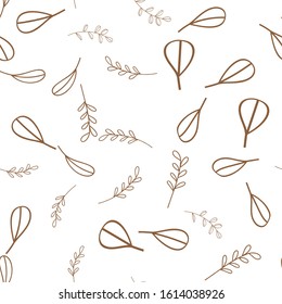 Vector Leaves branch. Field foliage seamless pattern. Exotic tropical hawaiian outline. Leaf plant botanical floral foliage. Engraved ink art. Seamless background pattern. Fabric wallpaper print