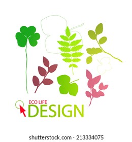 Vector leaves collection. Vector illustration.
