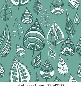 Vector leaves design, floral seamless pattern, leaf background. Plants ornament