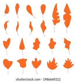 vector leaves flat design icons