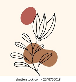Hojas vectoriales con pétalos de flores grandiosas para la decoración de paredes