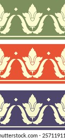 vector leaves flowers border, edging pattern. mesh pattern 