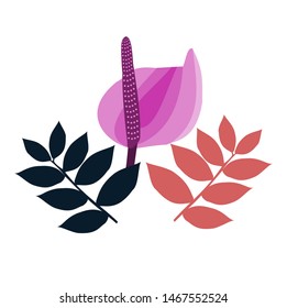 vector of leaves and flowers, can be used for invitation cards and other design materials.