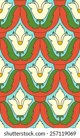 vector leaves flowers pattern. mesh pattern 