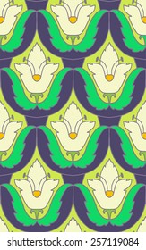 vector leaves flowers pattern. mesh pattern 