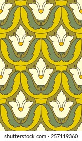 vector leaves flowers pattern. mesh pattern 