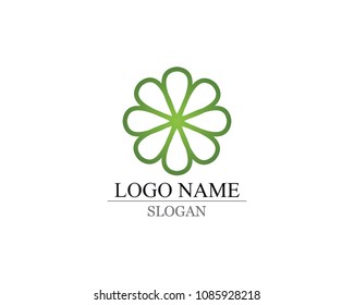 Vector leaves green nature logo and symbol