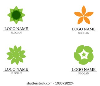 Vector leaves green nature logo and symbol