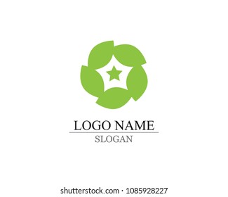 Vector leaves green nature logo and symbol