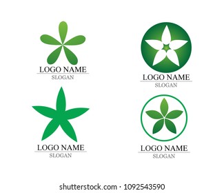 Vector leaves green nature logo and symbol