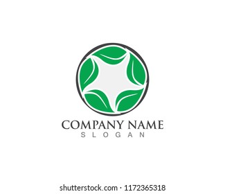 Vector leaves green nature logo and symbol