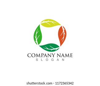 Vector leaves green nature logo and symbol