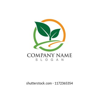 Vector leaves green nature logo and symbol