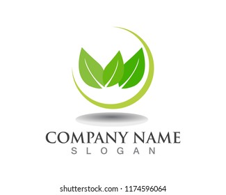Vector leaves green nature logo symbol