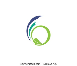 Vector leaves green nature logo template symbol