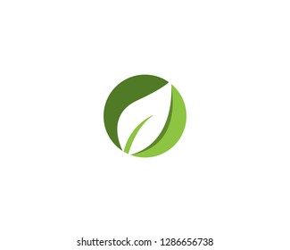 Vector leaves green nature logo template symbol