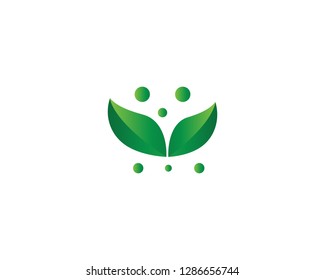 Vector leaves green nature logo template symbol