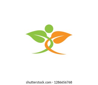 Vector leaves green nature logo template symbol